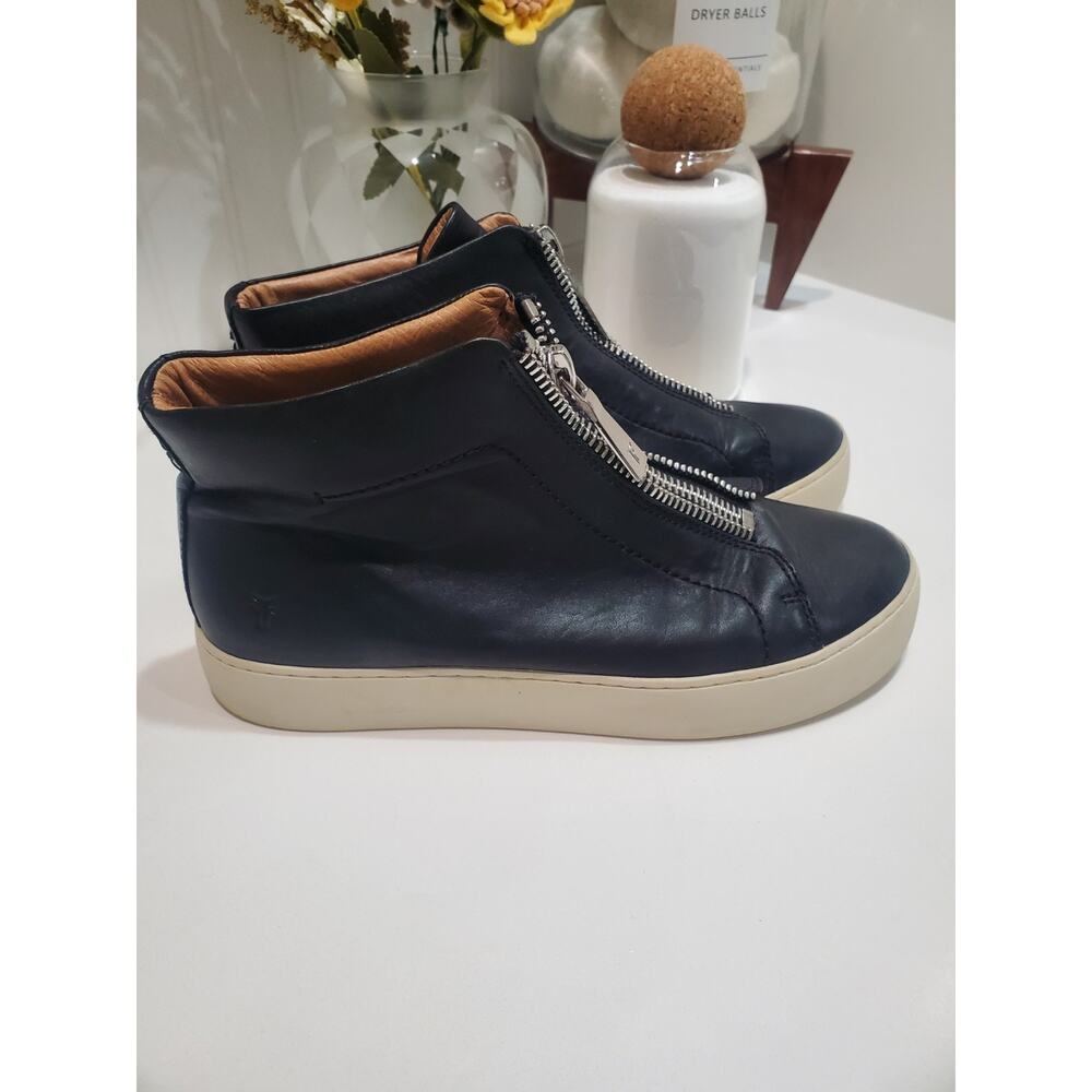 FRYE Lena Zip High Top Leather Shoes Size 8 - Picture 4 of 7